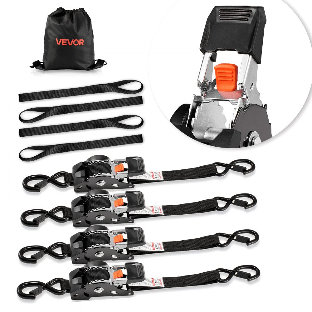 VEVOR Retractable Ratchet Tie Down Straps | Multiple Sizes | Heavy Duty