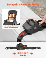 VEVOR Retractable Ratchet Tie Down Straps | Multiple Sizes | Heavy Duty