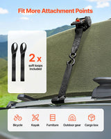 VEVOR Retractable Ratchet Tie Down Straps | Multiple Sizes | Heavy Duty