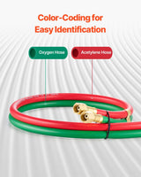 VEVOR Oxygen Acetylene Twin Welding Hose | 1/4" ID | 300 PSI | T Grade | 15 ft, 25 ft & 50 ft