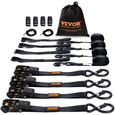 VEVOR Retractable Ratchet Tie Down Straps | Multiple Sizes | Heavy Duty