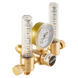 Dual Output Argon Flow Meter Regulator with Dual 6.6 ft Hoses – CGA580 TIG MIG Welding Gas Regulator