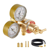 VEVOR Argon CO₂ Regulator with 8.2 ft Hose, Dual Gauges, CGA-580 Inlet, 0–60 SCFH Flow Meter for MIG & TIG Welding