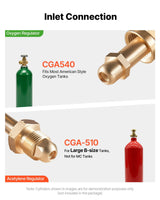 VEVOR Oxygen & Acetylene Regulator Set with Gauges, CGA-540/CGA-510 Connections, Brass Gas Pressure Regulators for Welding, Cutting & Brazing