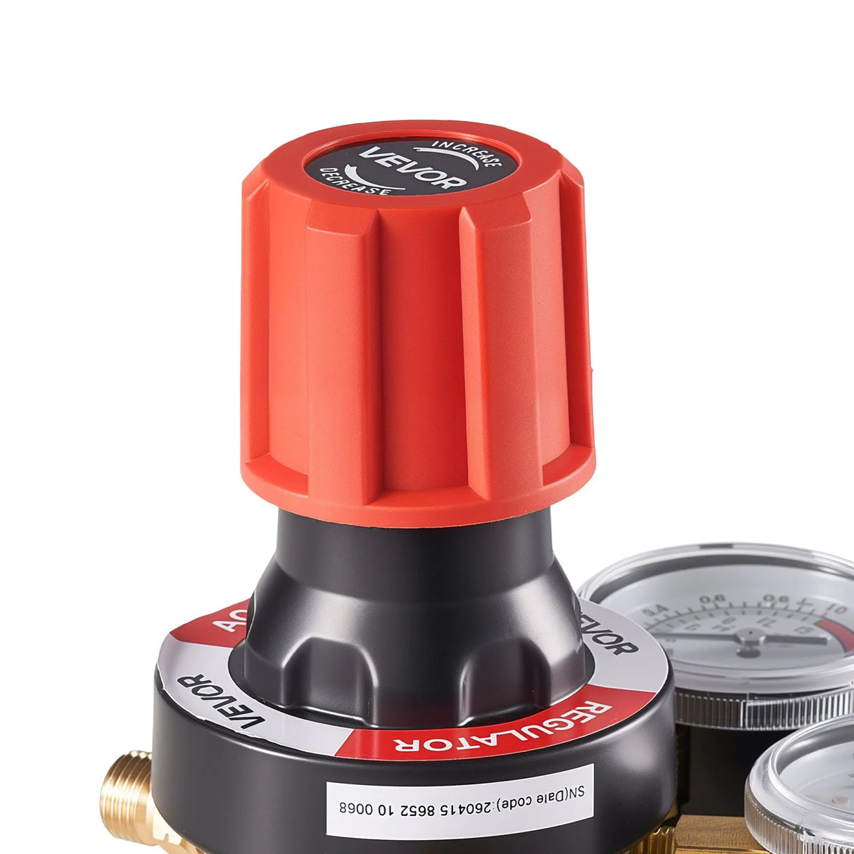 VEVOR Acetylene Regulator, 0–500 PSI Gas Pressure Regulator with Dual Gauges, CGA-510 Inlet & 9/16"-18 LH Outlet for Welding & Cutting