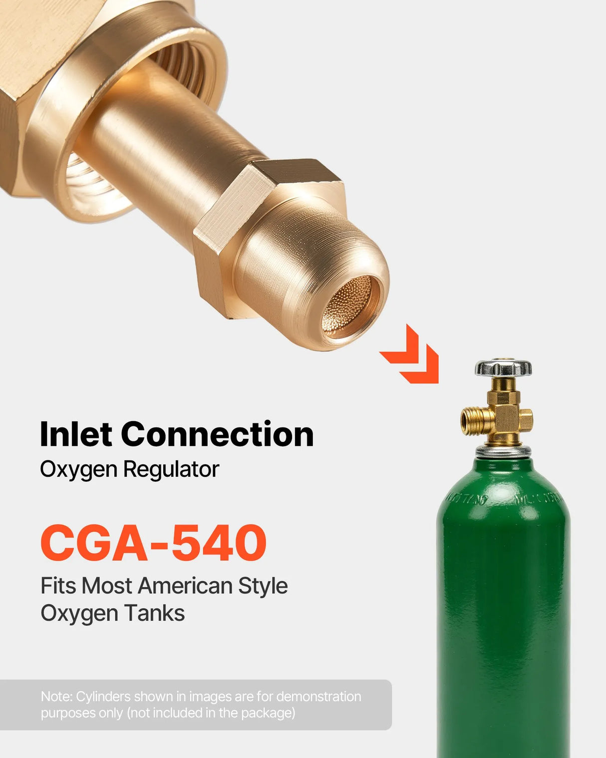 VEVOR Oxygen Regulator, 0–4000 PSI Gas Pressure Regulator with Dual Gauges, CGA-540 Inlet & 9/16"-18 RH Outlet for Welding & Cutting