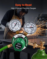 VEVOR Oxygen Regulator, 0–4000 PSI Gas Pressure Regulator with Dual Gauges, CGA-540 Inlet & 9/16"-18 RH Outlet for Welding & Cutting
