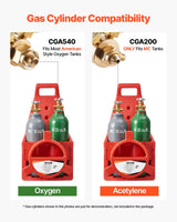 VEVOR Oxygen Acetylene Torch Kit with Check Valves & Cylinder Holder, 15 Ft Twin Hose, Welding & Cutting Outfit