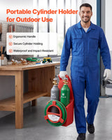 VEVOR Oxygen Acetylene Torch Kit with Check Valves & Cylinder Holder, 15 Ft Twin Hose, Welding & Cutting Outfit