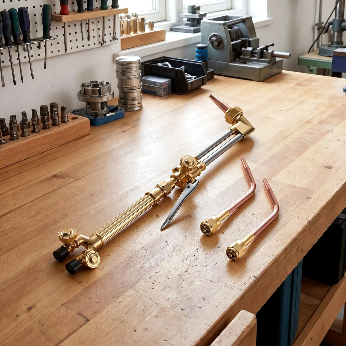 VEVOR Oxygen Acetylene Torch Kit with Check Valves & Cylinder Holder, 15 Ft Twin Hose, Welding & Cutting Outfit