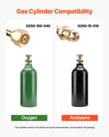 VEVOR Oxygen Acetylene Torch Kit with Check Valves | 15 Ft Twin Hose | 2 Cutting Tips & 2 Welding Tips